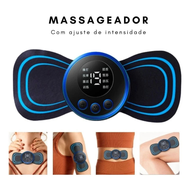 Mini Massageador Elétrico Recarregável Para Alívio De Dor Muscular/Ombro/Cervical