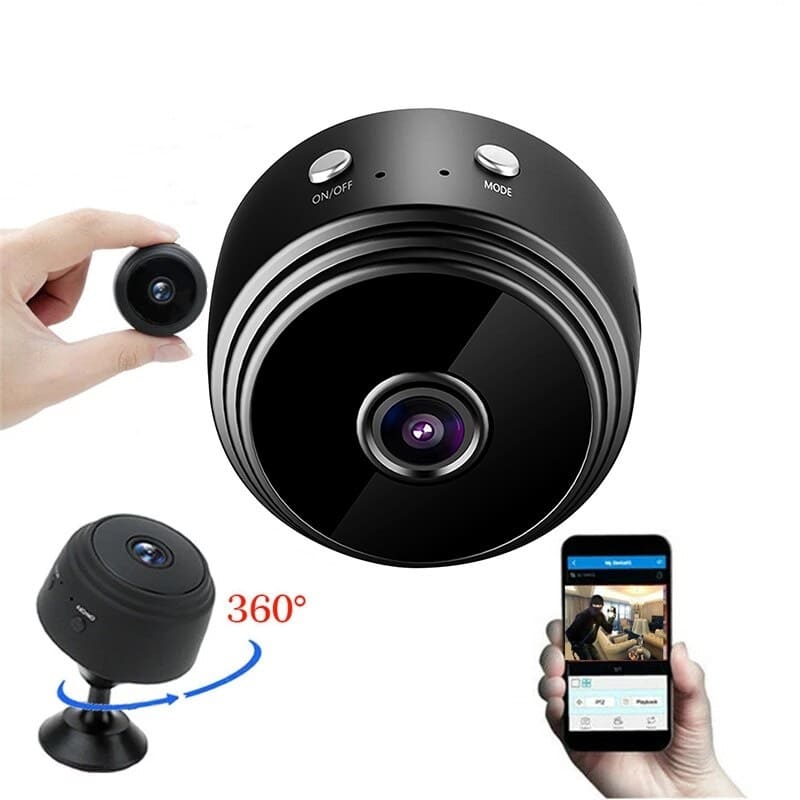 Mini Câmera WiFi de Monitoramento em HD  Tempo Real e Visão Noturna A9